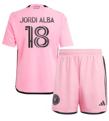 Inter Miami Jordi Alba #18 Domácí dres komplet pro Děti 2024-25 Krátkým Rukávem (+ Krátké kalhoty)